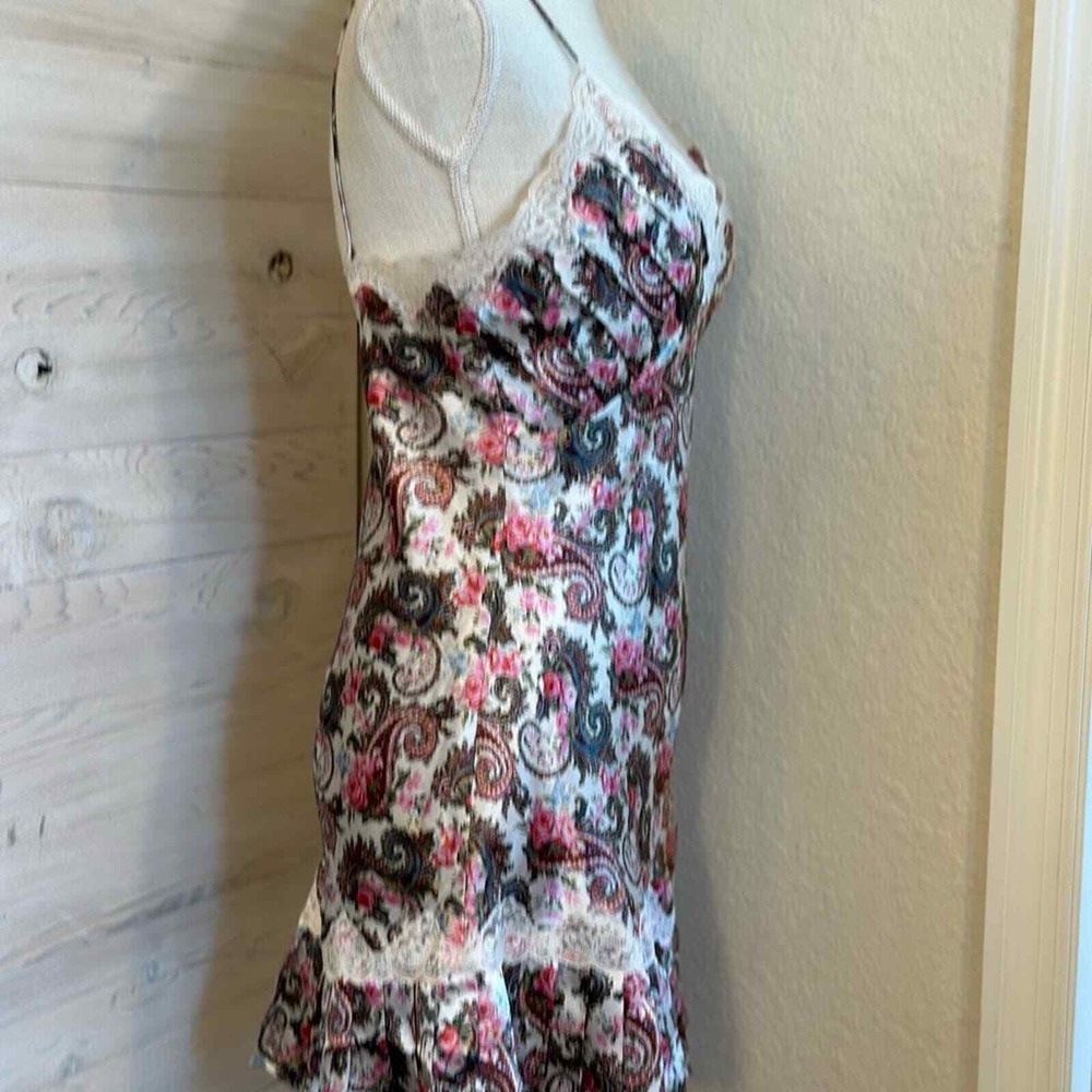 Victoria Secrets Floral Paisley Lace Trim Cami Mini Dress Lingerie Sleepwear‎ - Picture 5 of 14